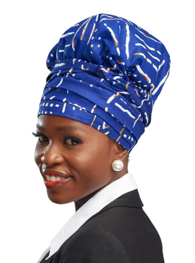 Temi No-Tie satin-lined two-piece headwrap
