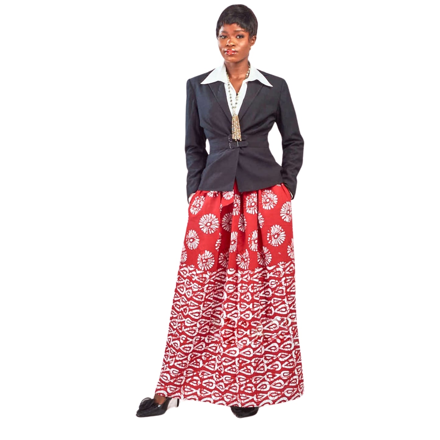 Ara African print high-waist Maxi skirt with pockets