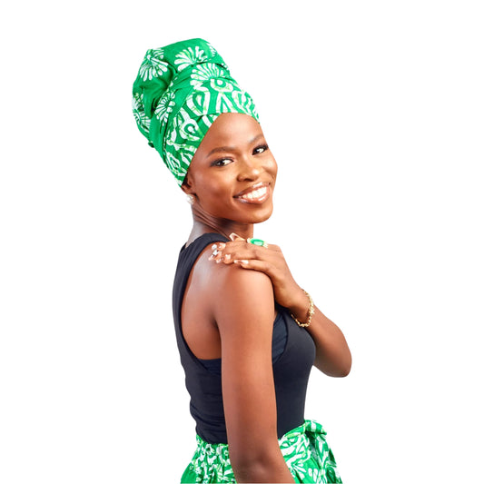 Ife No-Tie satin-lined two-piece Headwrap