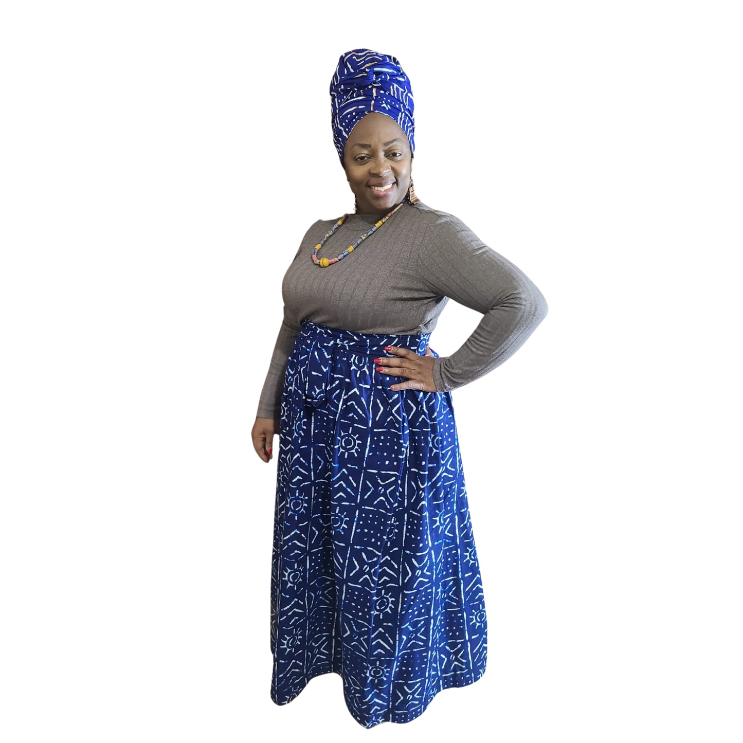 Temi No-Tie satin-lined two-piece headwrap