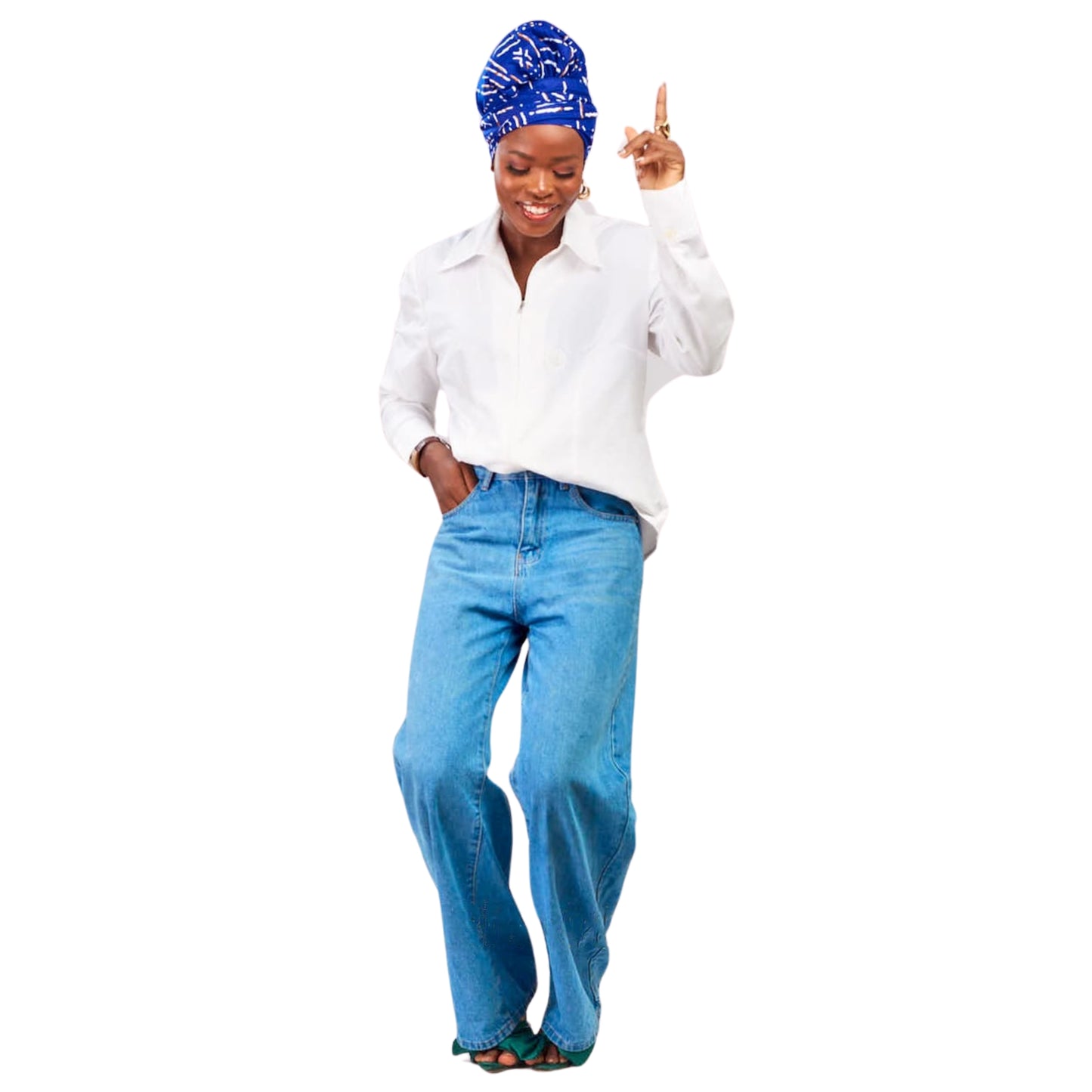 Temi No-Tie satin-lined two-piece headwrap