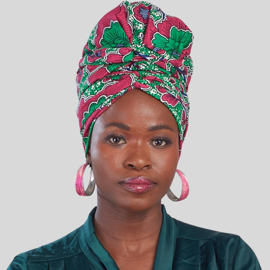 Ama No-Tie satin-lined two-piece Headwrap