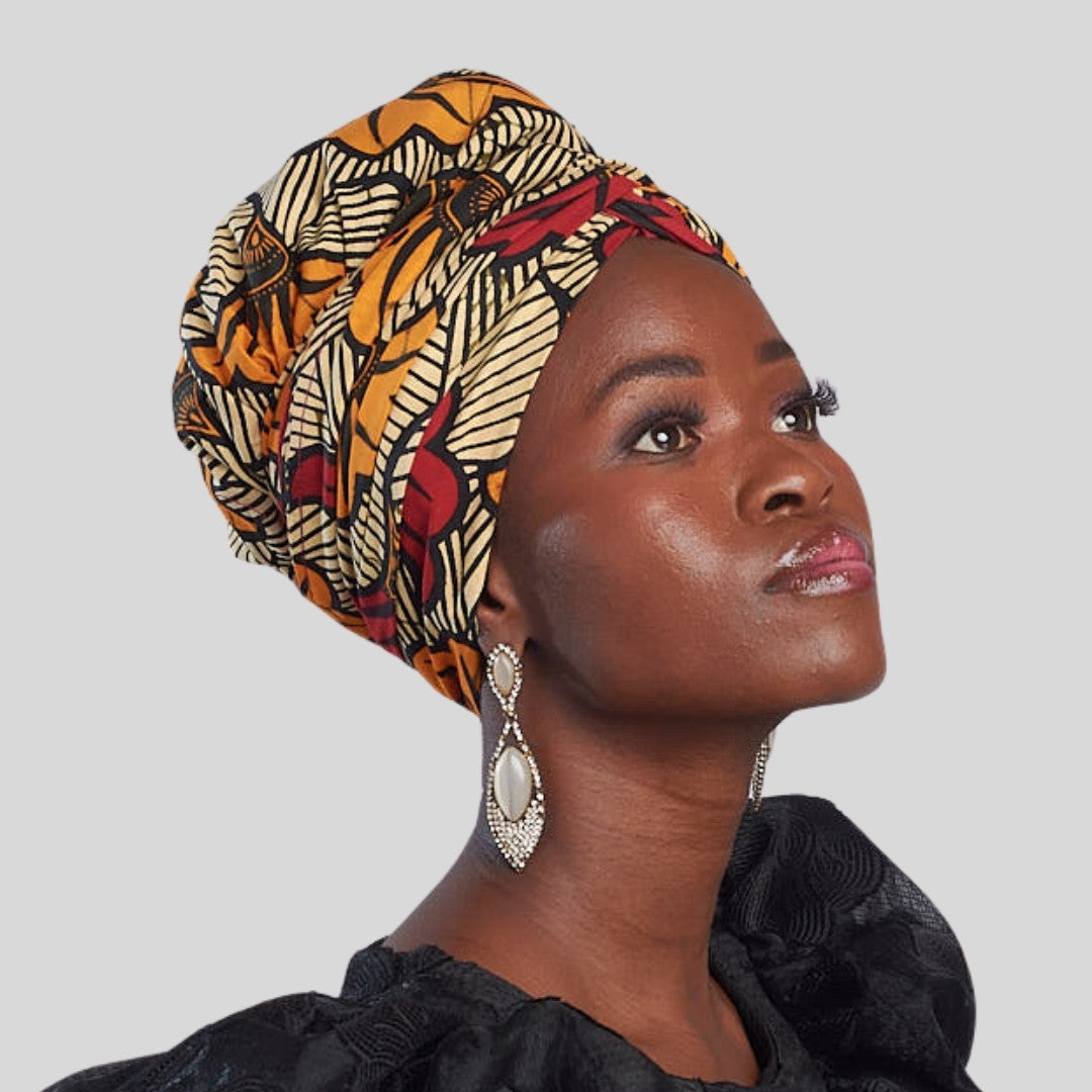 Eni No-Tie satin-lined two-piece Headwrap
