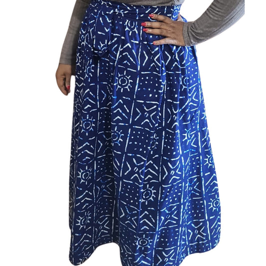Temi African print high-waist Maxi skirt with pockets