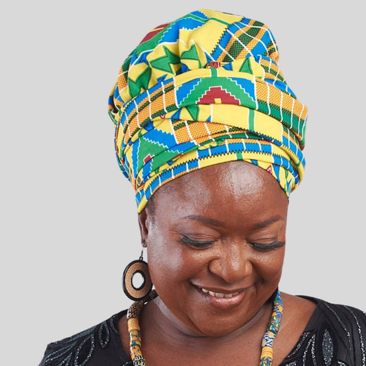 Abena No-Tie satin-lined two-piece Headwrap