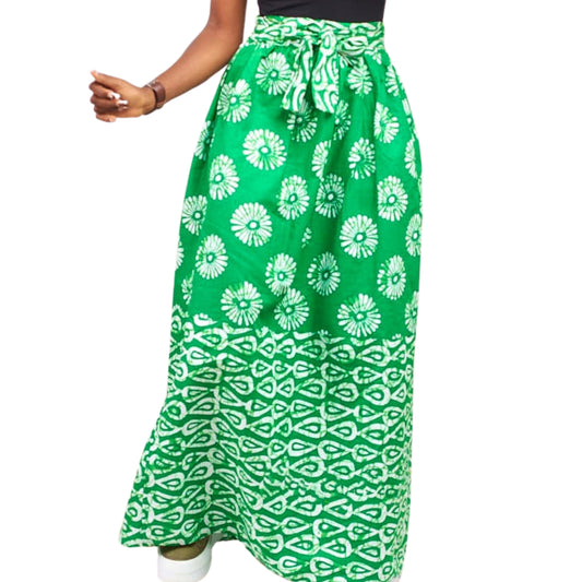 Ife African print high-waist Maxi Skirt with pockets