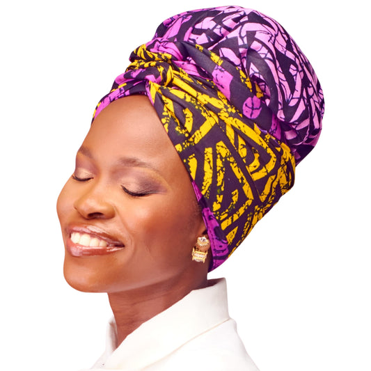 Ayaba No-Tie Satin-lined Two-piece Headwrap