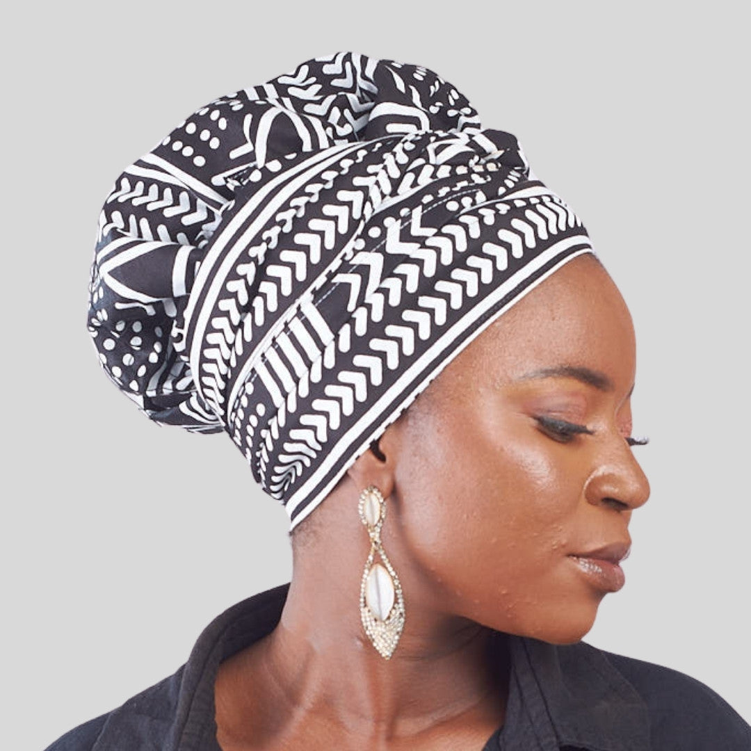 Ewa No-Tie satin-lined two-piece Headwrap